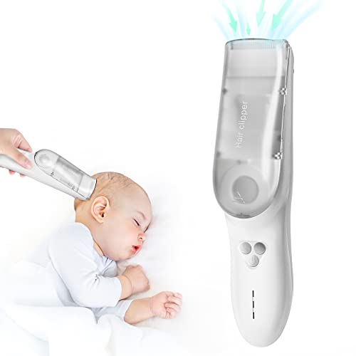 Baby Hair Clippers, Vacuum Hair Clipper for Baby Fine Hair, Baby Hair Clipper Quiet Hair Clipper for Baby, Hair Clipper Auto Suck Snipped Hair, IPX7 Waterproof Rechargeable Cordless Baby Hair Clipper